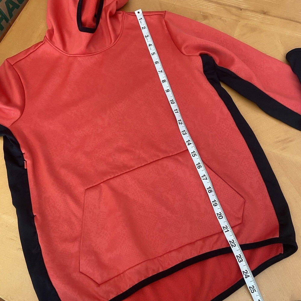 Nike Therma-Fit Hooded Pullover Sweatshirt Size Medium Red Orange Snakeskin - Picture 13 of 14